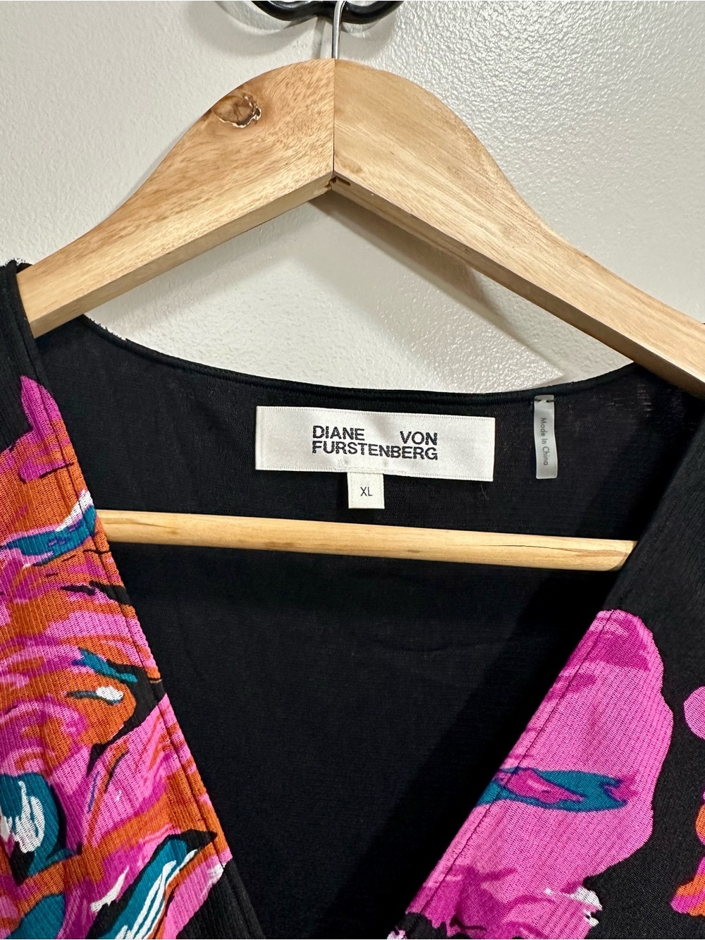 Diane Von Furstenberg Hildy Midi Dress Vibrant Pink Floral Size XL - Picture 3 of 8